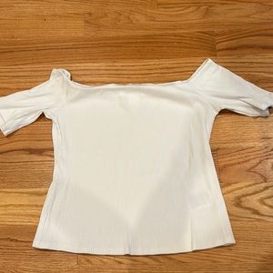 Shoulder-less white top